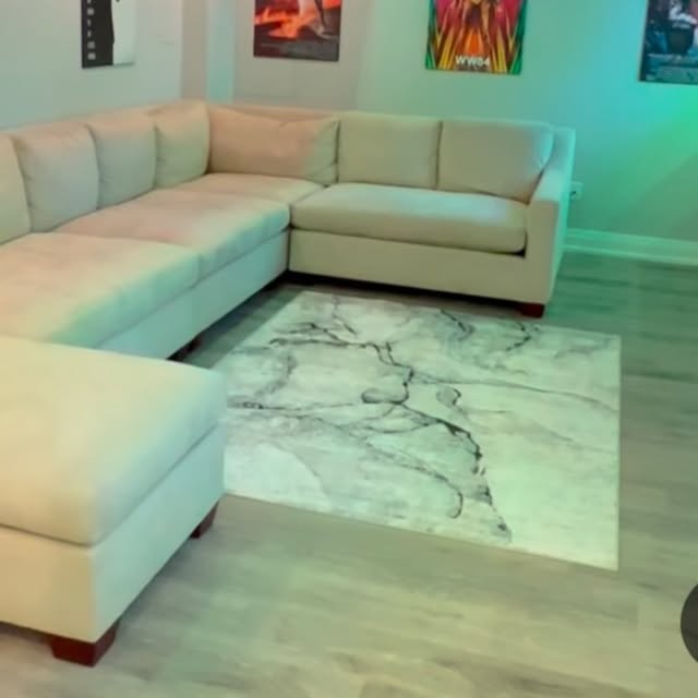 Basement floors, walls and lighting